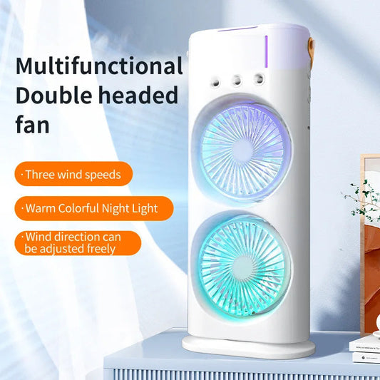 Double-ended Hydrocooling Humidifier Spray Portable Fan